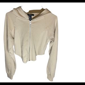 Forever 21 small, tan, cropped hoodie